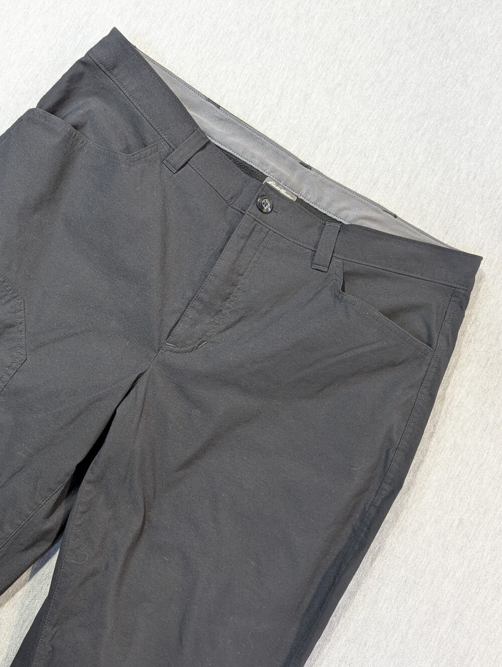 Eddie Bauer Men's Fleece Lined Tech Pant 36 X 30 Black Nylon